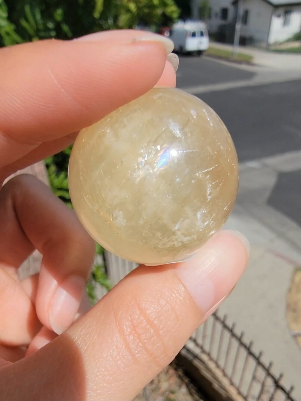 (#5) 30.1MM OPTICAL CALCITE SPHERE